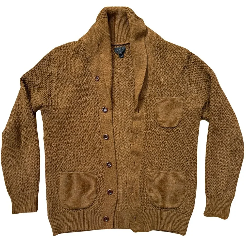 J. Crew Mens Knit Brown Cardigan Size Small - Picture 1 of 4